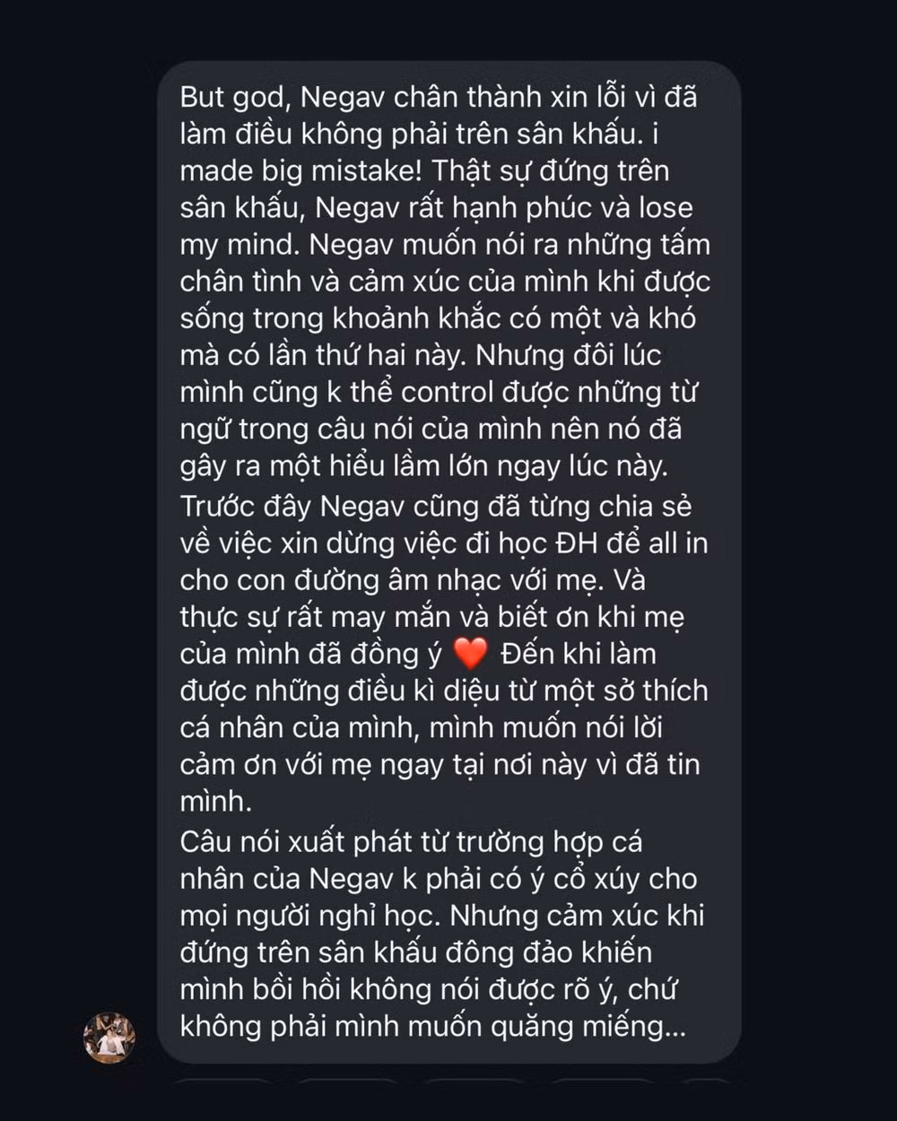 NEGAV sau đó đã lên "tâm thư" xin lỗi về vấn đề này.