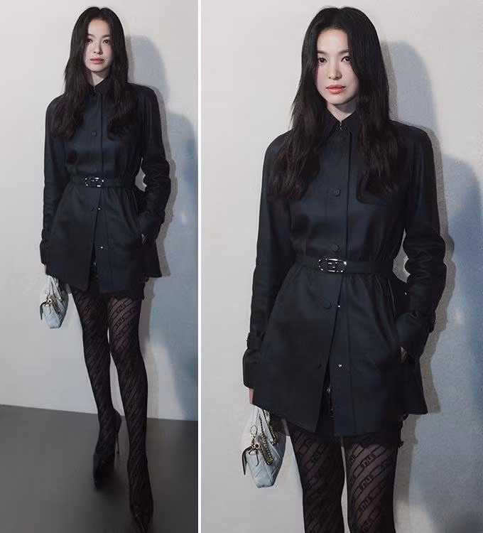 Song Hye Kyo trong buổi trình diễn thời trang kỷ niệm 25 năm thành lập thương hiệu thời trang Fendi Baguette, được tổ chức tại New York vào ngày 10/9/2022 (giờ Hàn Quốc).