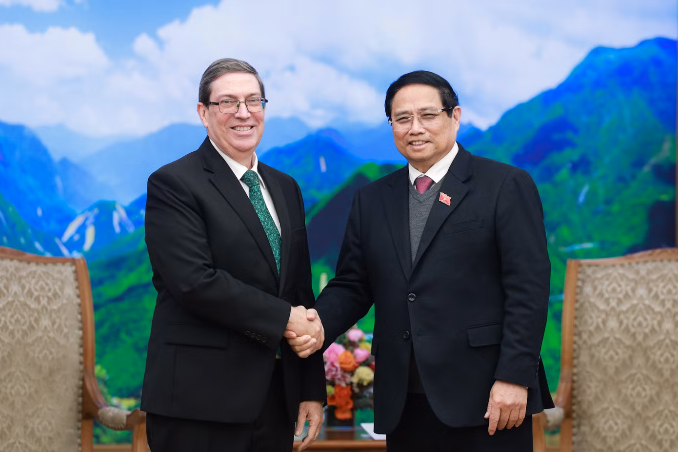 Thủ tướng Phạm Minh Chính tiếp Bộ trưởng Ngoại giao Cuba Bruno Rodríguez Parrilla, ngày 18/2. (Ảnh: Nhật Minh) Thủ tướng Phạm Minh Chính tiếp Bộ trưởng Ngoại giao Cuba Bruno Rodríguez Parrilla, ngày 18/2. (Ảnh: Nhật Minh)