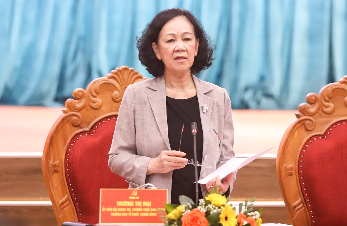 Thường trực Ban Bí thư, Trưởng ban Ban Tổ chức Trung ương Trương Thị Mai, phát biểu chỉ đạo. Ảnh: TT Thường trực Ban Bí thư, Trưởng ban Ban Tổ chức Trung ương Trương Thị Mai, phát biểu chỉ đạo. Ảnh: TT