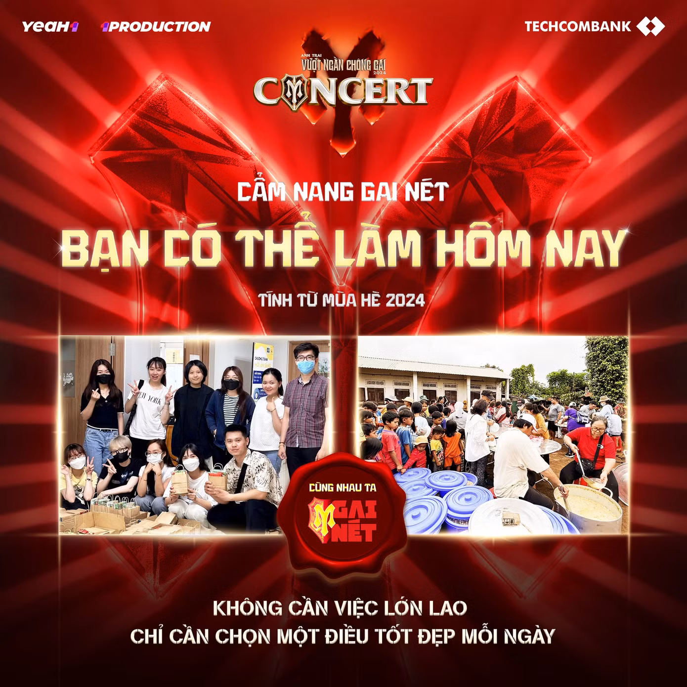 Theo BTC, chiến dịch "Gai Nét" - hành trình cùng nhau góp 3.300 việc tử tế không chỉ là con số, mà là ngọn lửa thắp sáng từng góc nhỏ của cuộc đời.