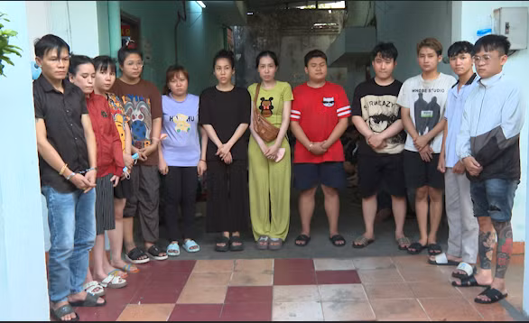 Các đối tượng trong đường dây do Kông cầm đầu. Ảnh: Công an cung cấp.