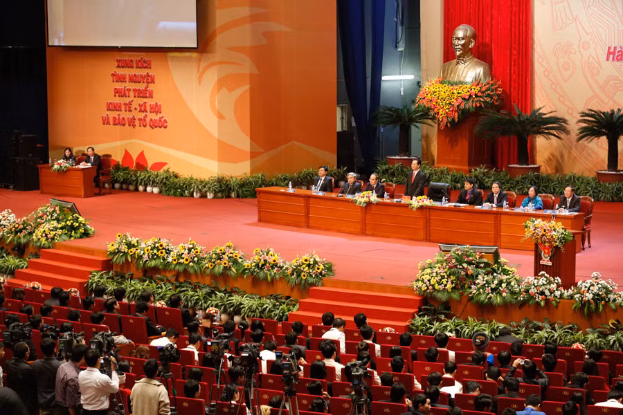 Toàn cảnh phiên đối thoại của Thủ tướng Nguyễn Tấn Dũng với đại biểu Đoàn TNCS Hồ Chí Minh lần thứ X