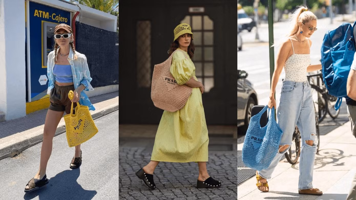 Với họa tiết lỗ đặc trưng, túi crochet thể hiện được trọn vẹn tinh thần biển cả.