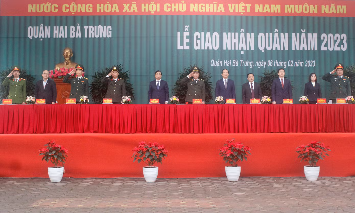 Cùng với các quận, huyện, thị xã trên địa bàn Thủ đô Hà Nội, ngày 6/2, tại Đại học Bách khoa Hà Nội, quận Hai Bà Trưng tổ chức lễ giao nhận quân năm 2023. Cùng với các quận, huyện, thị xã trên địa bàn Thủ đô Hà Nội, ngày 6/2, tại Đại học Bách khoa Hà Nội, quận Hai Bà Trưng tổ chức lễ giao nhận quân năm 2023.