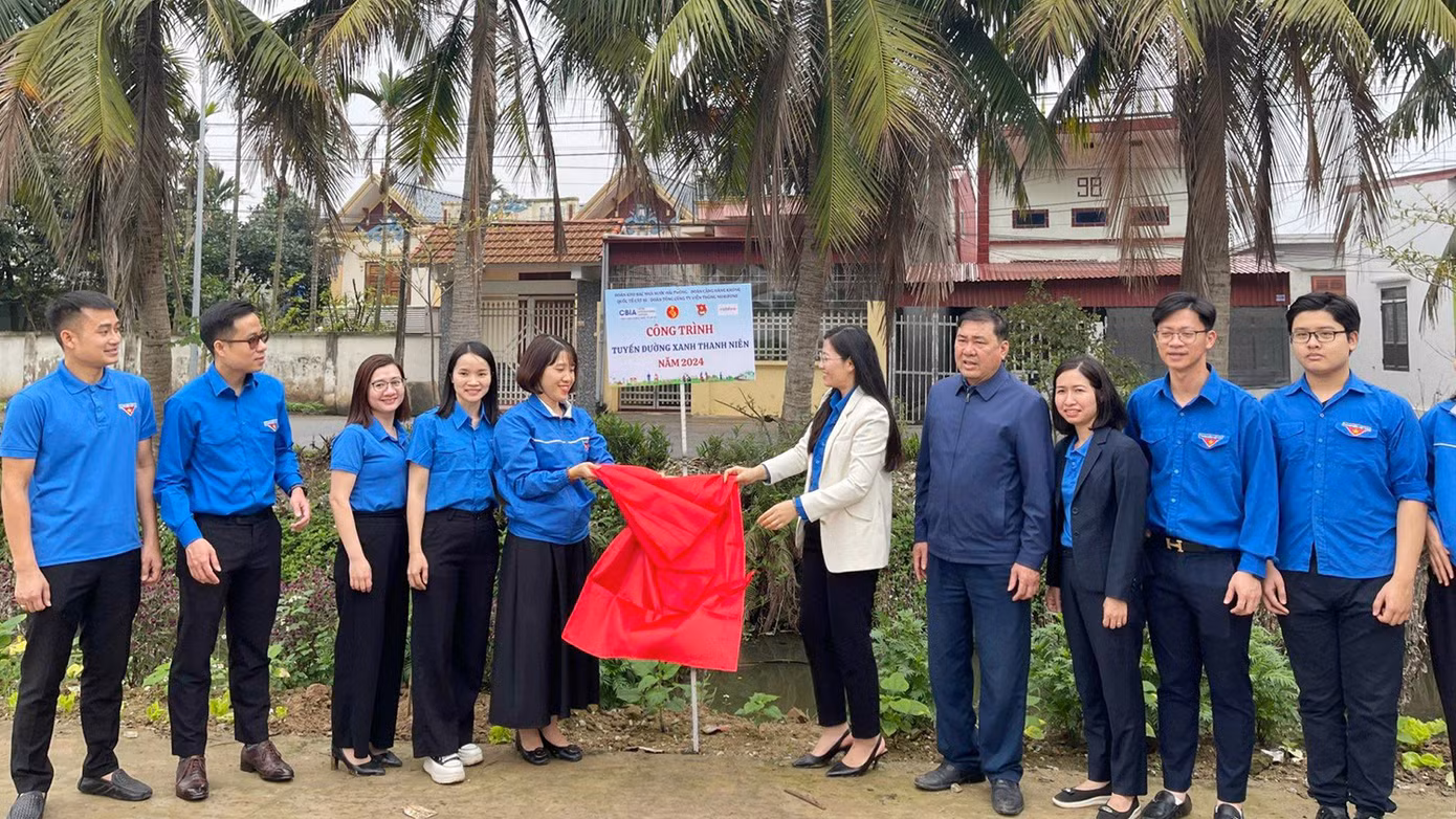Công trình "tuyến đường xanh thanh niên 2024" tại huyện Tiên Lãng được khánh thành.