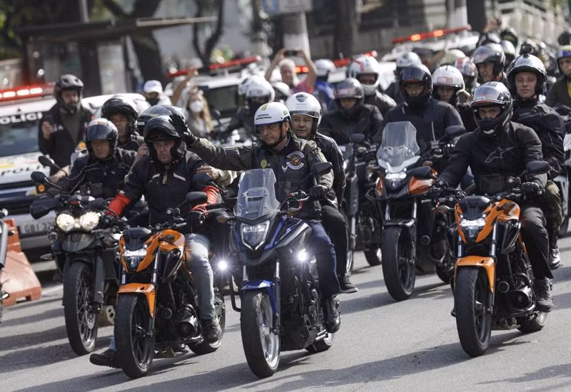 Ước tính, khoảng 12.000 chiếc xe máy đã tham gia diễu hành cùng ông Bolsonaro. Ảnh: AP