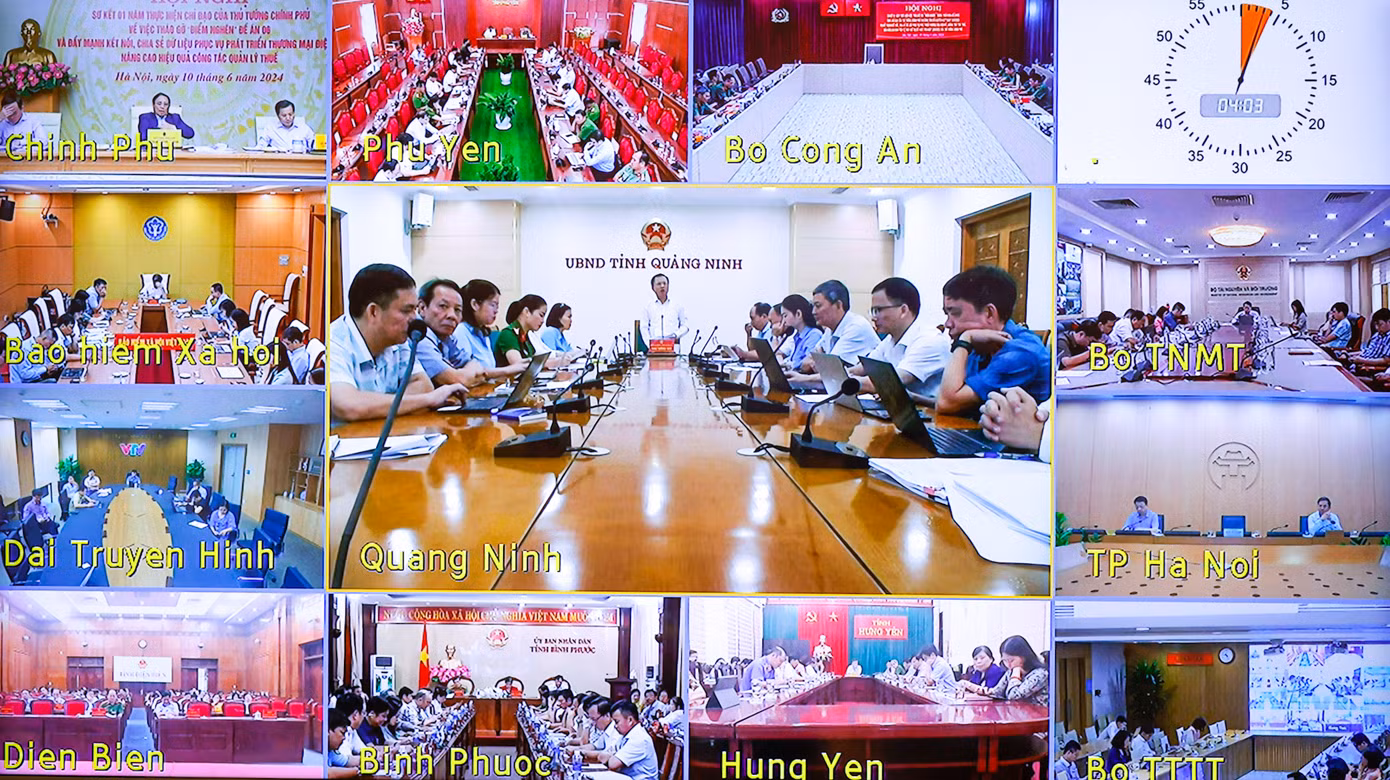 Các địa phương dự hội nghị tại các điểm cầu. Ảnh: Nhật Bắc