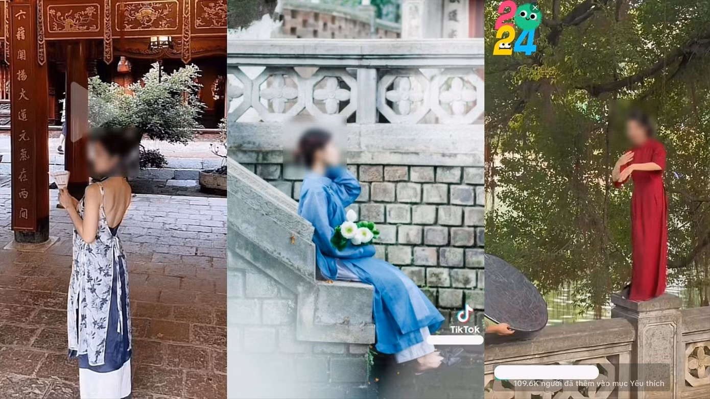 Nhiều bạn trẻ leo cây, trèo lên tường ở di tích để chụp ảnh