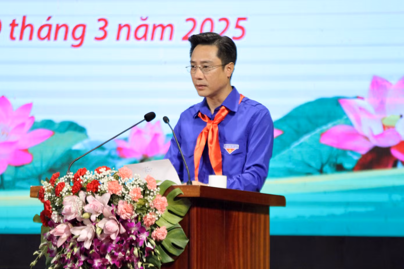 Anh Đặng Thành Huy - Bí thư Tỉnh Đoàn Điện Biên phát biểu tại đại hội.