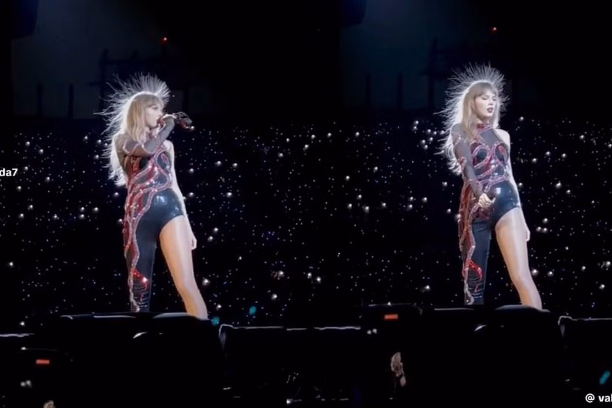 Mái tóc của Taylor Swift sau khi trình diễn vài giờ gây sốt cộng đồng mạng.