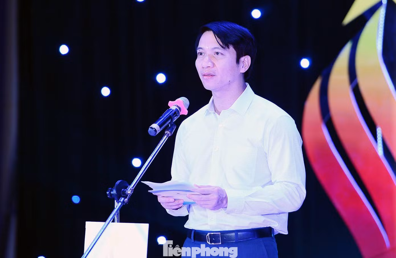 Anh Nguyễn Ngọc Lương phát biểu tại chương trình. Ảnh: Dương Triều