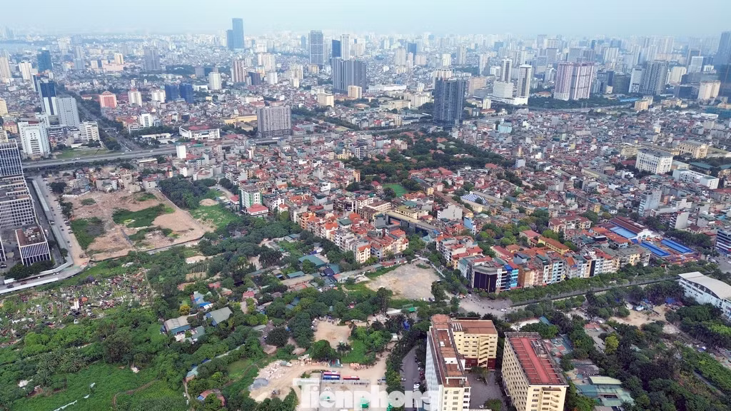 Trục đường Trần Vỹ được xây dựng đồng bộ với khu vực với dải phân cách có hàng cây xanh tượng tự như trục đường Hoàng Quốc Việt.