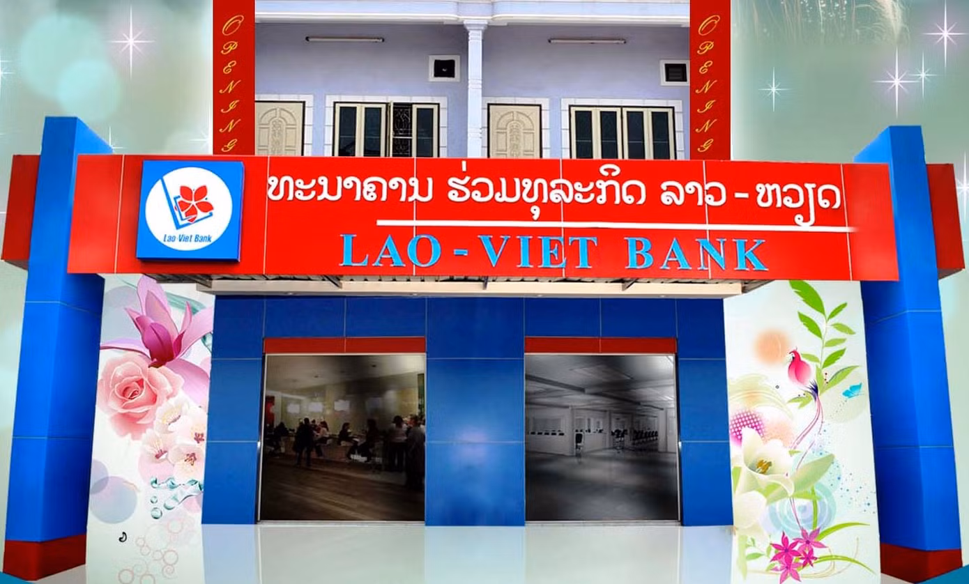 Một chi nhánh của Ngân hàng liên doanh Lào - Việt tại Thủ đô Viêng Chăn