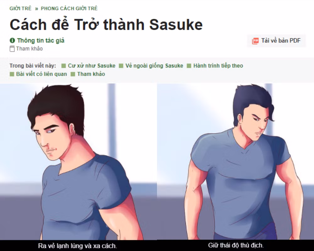 "Cách để trở thành Sasuke" mà chỉ wikiHow mới có.