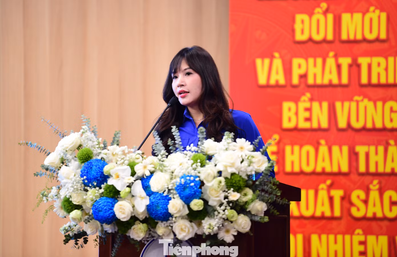Chị Lê Minh Đức - Bí thư Đoàn Thanh niên Bộ TT-VH&DL chia sẻ tại hội nghị. Ảnh: Xuân Tùng Chị Lê Minh Đức - Bí thư Đoàn Thanh niên Bộ TT-VH&DL chia sẻ tại hội nghị. Ảnh: Xuân Tùng