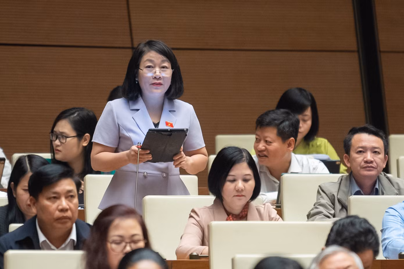 Đại biểu Nguyễn Thị Tuyết Nga - đoàn Quảng Bình. Ảnh: Như Ý.
