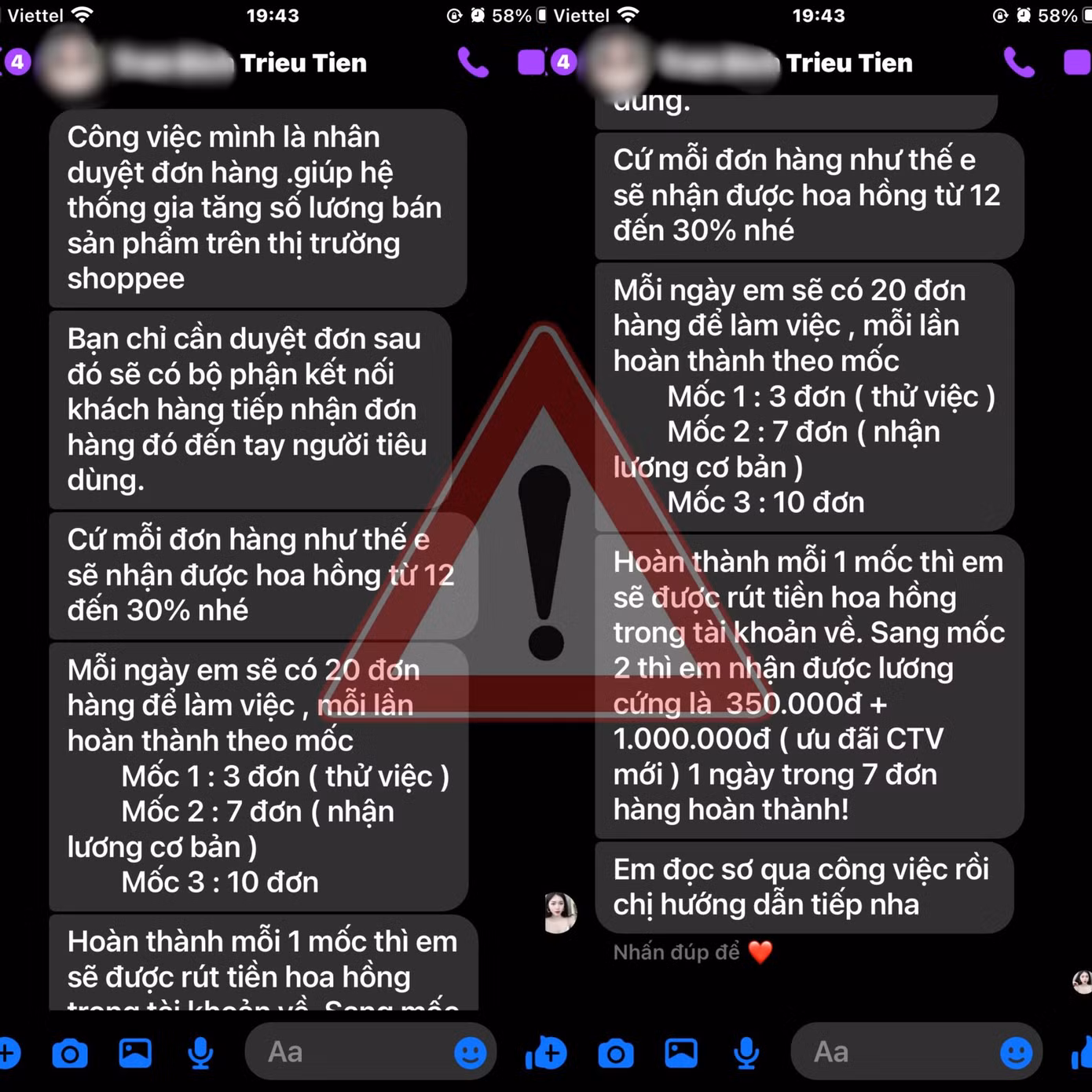 Việc làm không rõ ràng, mức hoa hồng được hứa hẹn cao bất thường. Việc làm không rõ ràng, mức hoa hồng được hứa hẹn cao bất thường.