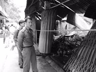 Hiện trường vụ cháy. Ảnh: ngọc châu