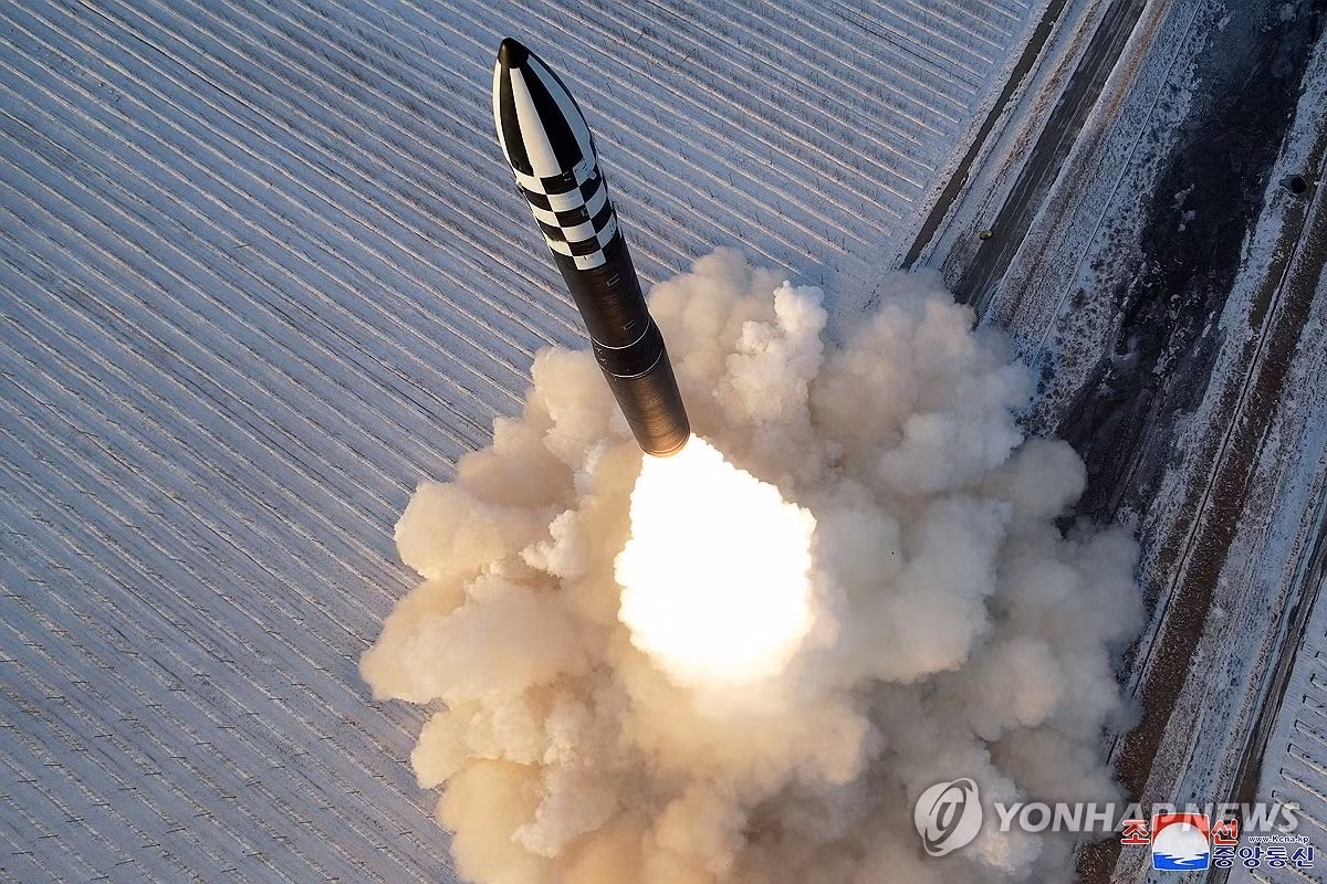 Vụ thử ICBM của Triều Tiên hồi tháng 12/2023. (Ảnh: Yonhap) Vụ thử ICBM của Triều Tiên hồi tháng 12/2023. (Ảnh: Yonhap)