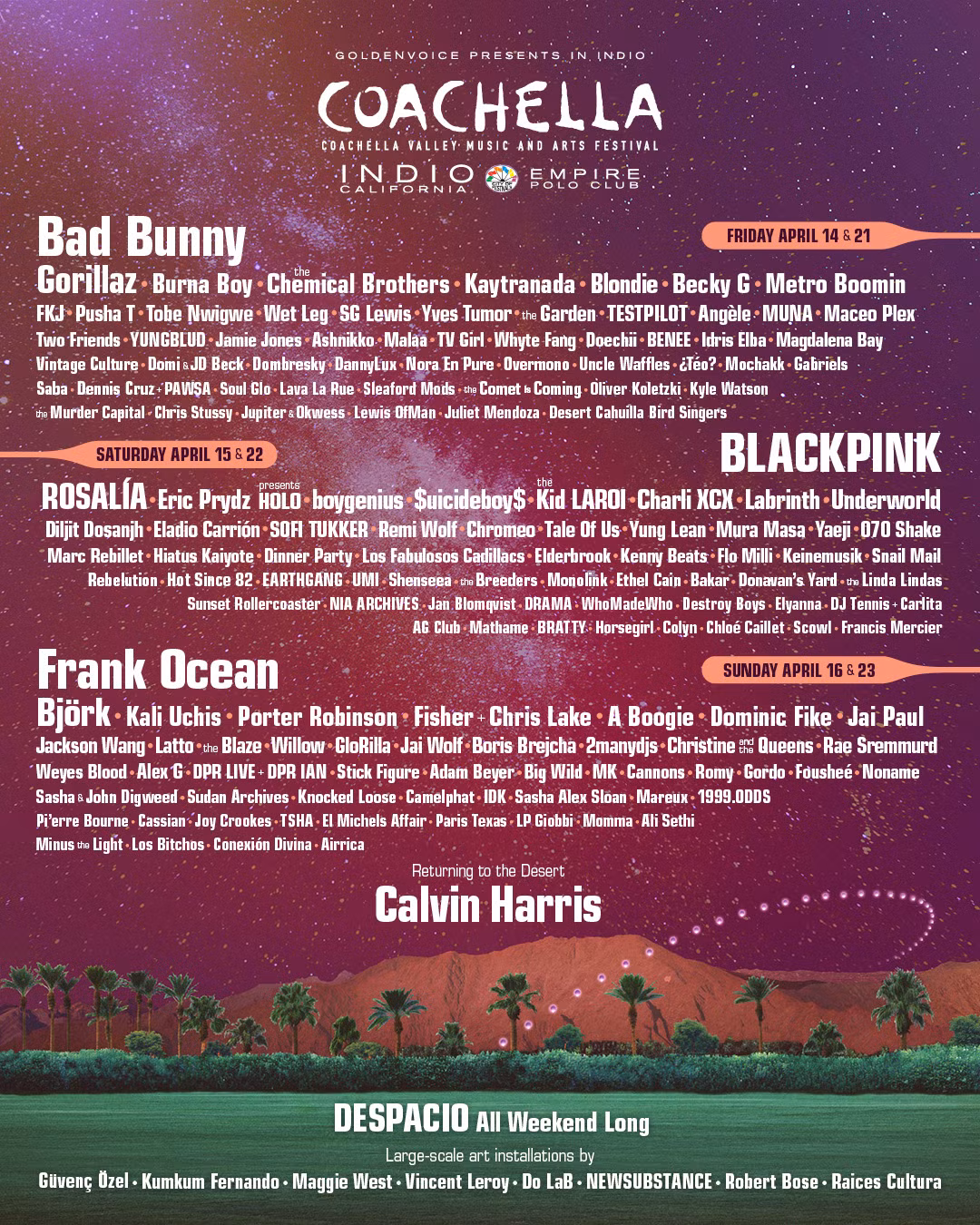 BLACKPINK là headliner với 2 đêm nhạc 15 - 22/4.