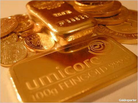 vàng thế giới hôm qua tăng nhẹ trở lại. Nguồn ảnh: goldreporter.net