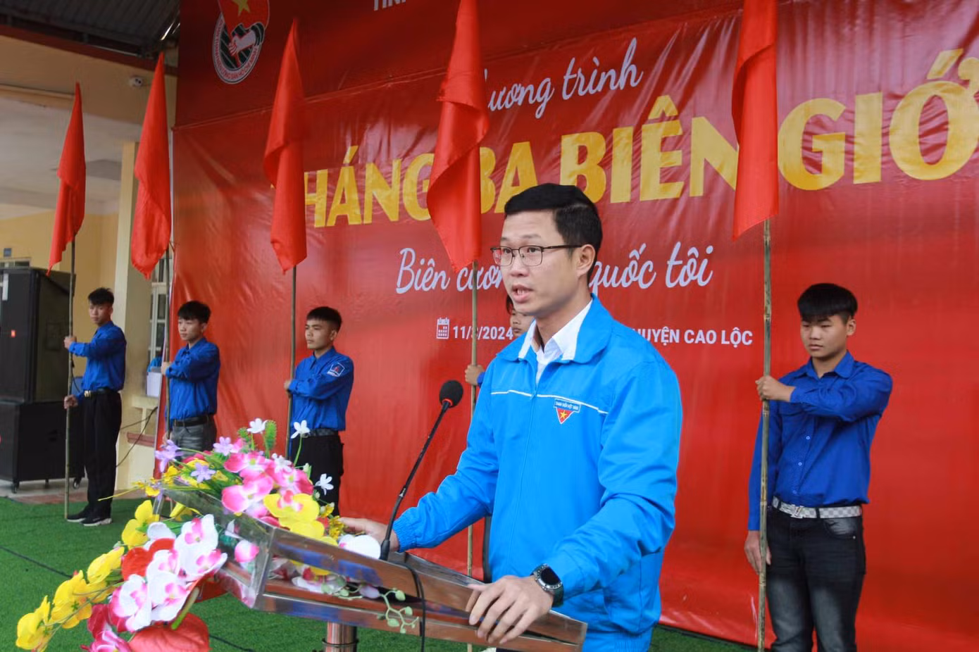 Lãnh đạo Tỉnh Đoàn Bắc Giang phát biểu tại chương trình.