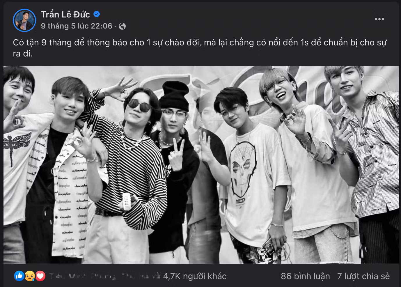 Sự ra đi của Win khiến nhiều thành viên trong Zero9 bàng hoàng.
