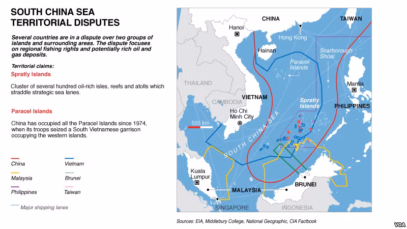 Trung Quốc muốn độc chiếm ở Biển Đông. Ảnh: CIA factbook