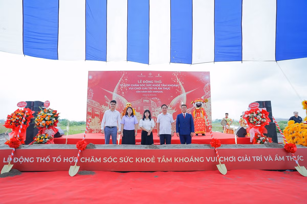 Tổ hợp chăm sóc sức khoẻ, tắm khoáng, vui chơi giải trí lớn nhất miền Bắc vừa được động thổ tại đô thị hiện đại Vinhomes Golden Avenue ( Bắc Luân, Móng Cái, Quảng Ninh) Tổ hợp chăm sóc sức khoẻ, tắm khoáng, vui chơi giải trí lớn nhất miền Bắc vừa được động thổ tại đô thị hiện đại Vinhomes Golden Avenue ( Bắc Luân, Móng Cái, Quảng Ninh)
