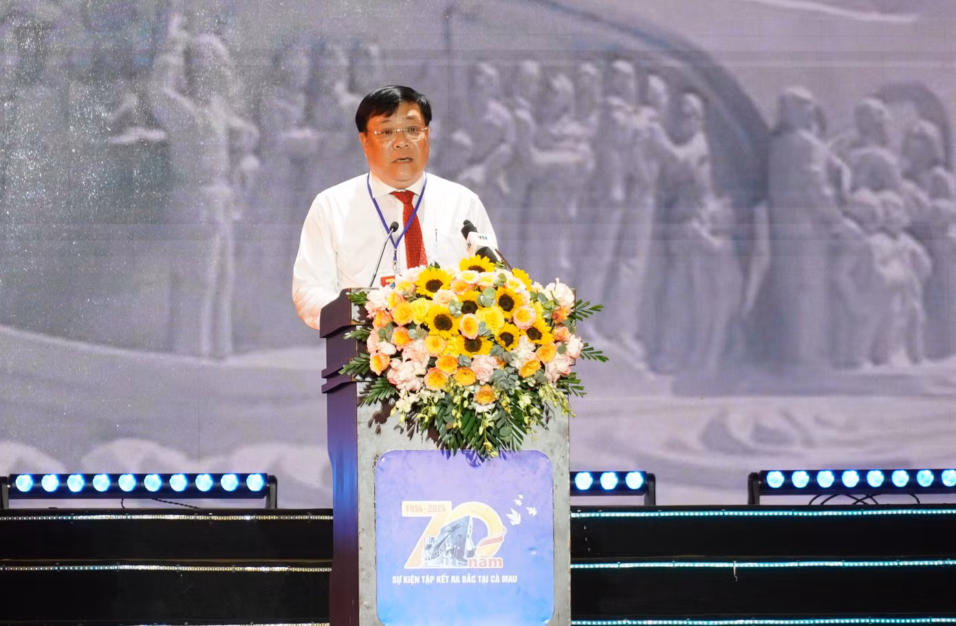 Ông Phạm Thành Ngại, Chủ tịch UBND tỉnh Cà Mau phát biểu tại buổi lễ.