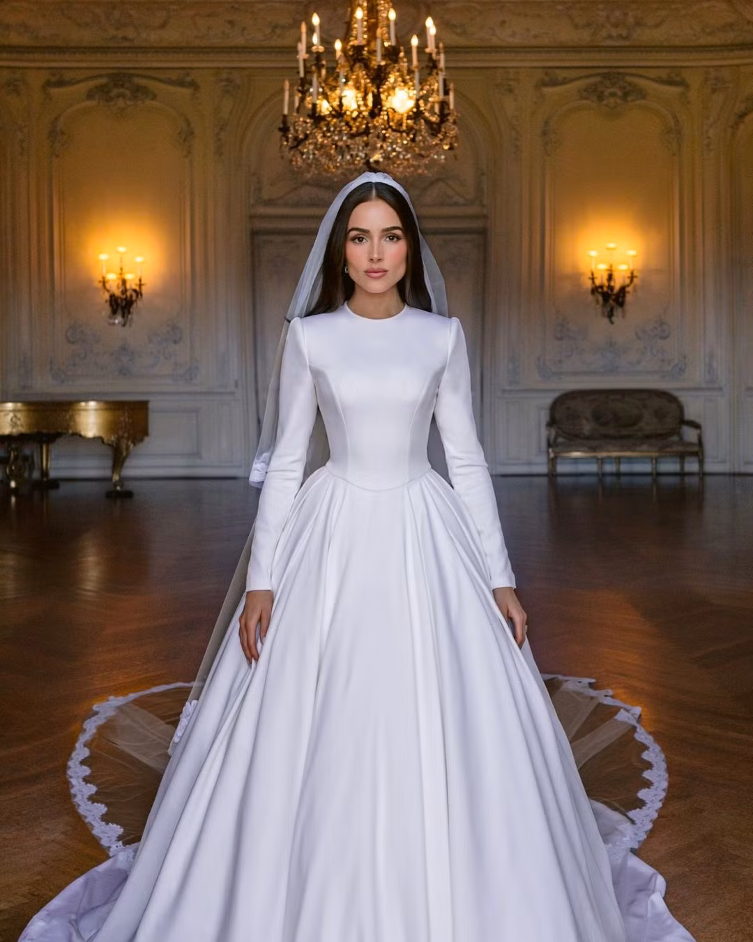 Olivia Culpo diện váy đơn giản nhưng thanh lịch, sang trọng với phần cổ tròn, tay dài do đội ngũ Dolce & Gabbana thực hiện. Olivia Culpo diện váy đơn giản nhưng thanh lịch, sang trọng với phần cổ tròn, tay dài do đội ngũ Dolce & Gabbana thực hiện.