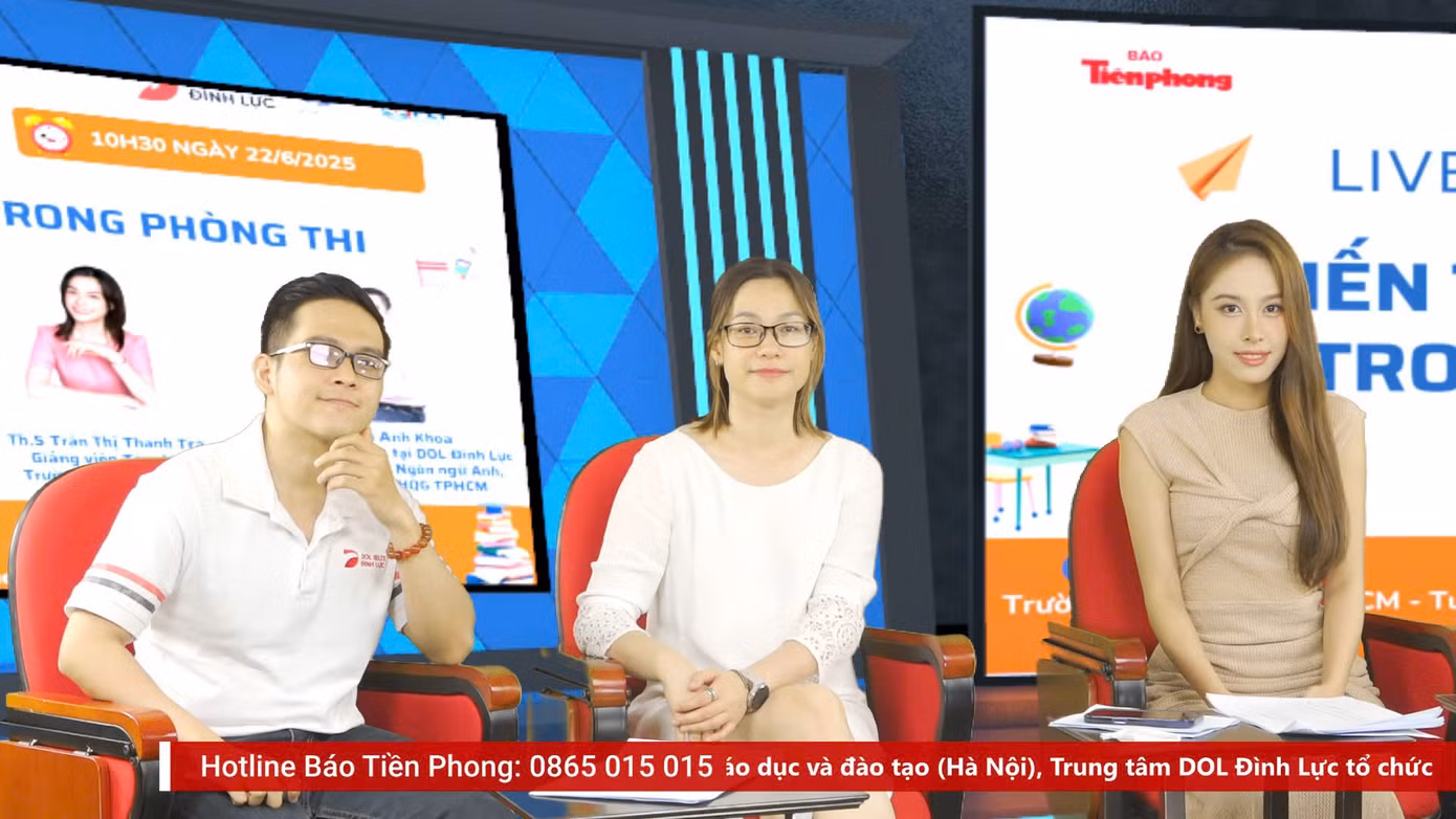 ThS Trần Thị Thanh Trà (ở giữa) cùng các chuyên gia tư vấn việc chuẩn bị tâm lý trước và trong kỳ thi tốt nghiệp THPT năm 2025.