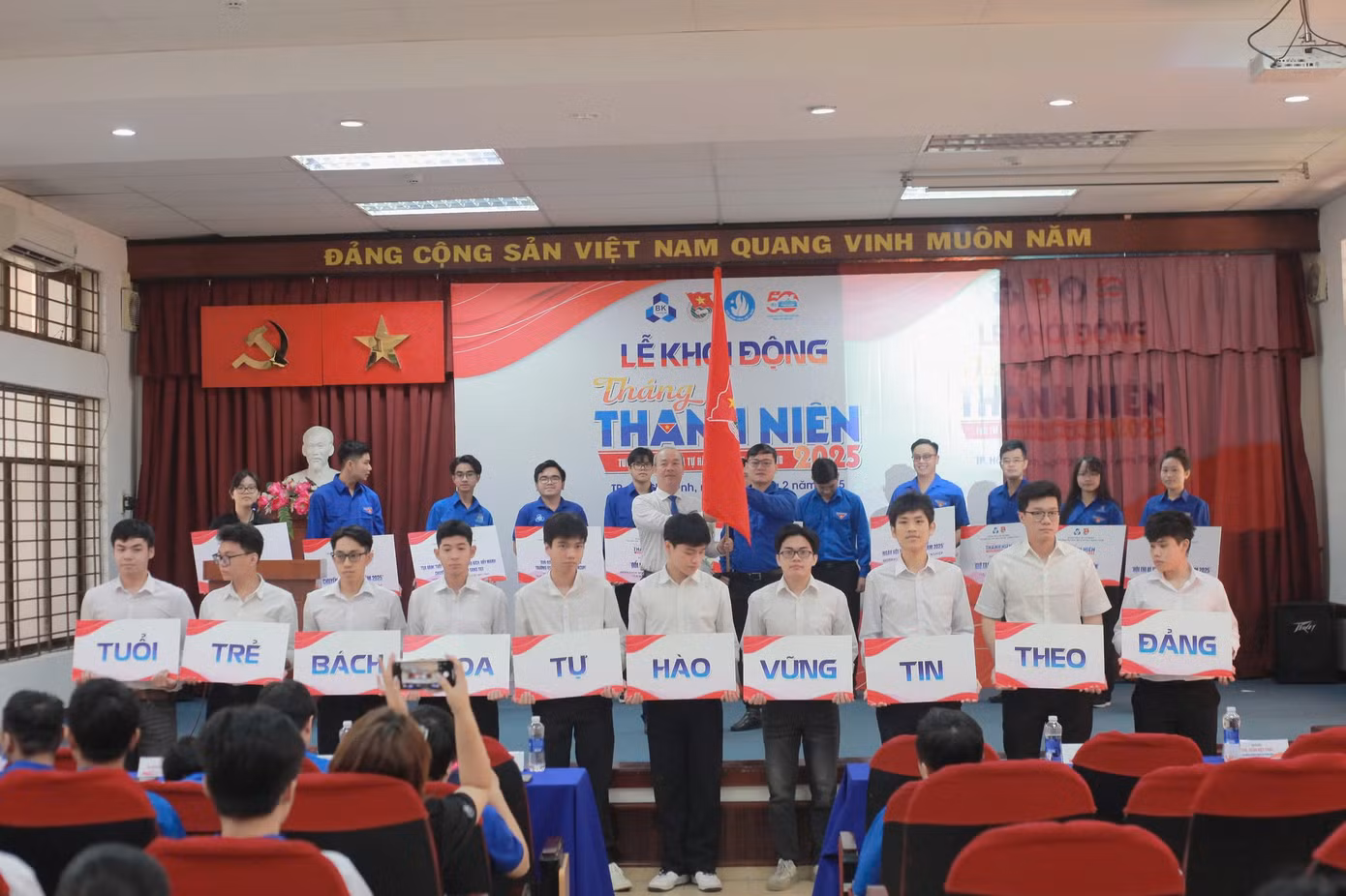 Tháng Thanh niên 2025, với chủ đề “Tuổi trẻ Bách Khoa tự hào, vững tin theo Đảng”. (Ảnh: Tuổi trẻ Bách khoa)