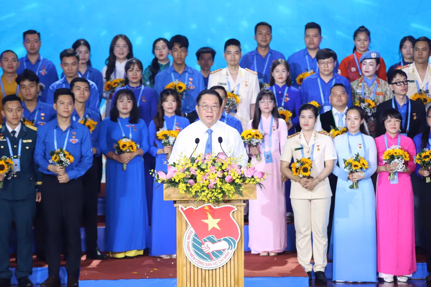 Ông Nguyễn Trọng Nghĩa - Ủy viên Bộ Chính trị, Bí thư T.Ư Đảng, Trưởng Ban Tuyên giáo và Dân vận T.Ư phát biểu tại chương trình.
