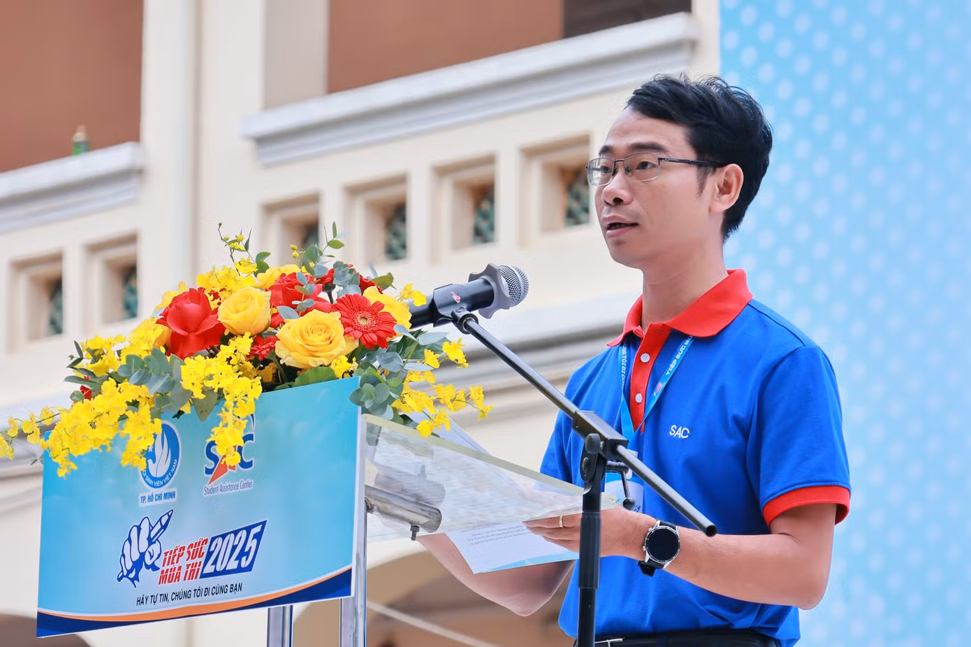 Anh Lê Xuân Dũng phát biểu tại Lễ ra quân. (Ảnh: TLTĐ)