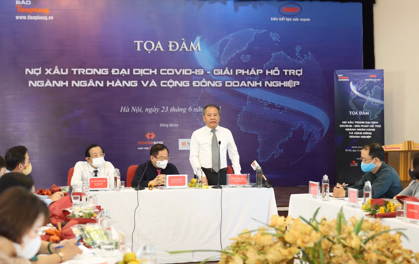 Ông Đoàn Văn Thắng – Tổng Giám đốc Công ty TNHH MTV quản lý tài sản của các tổ chức tín dụng Việt Nam - VAMC, trao đổi tại buổi tọa đàm.
