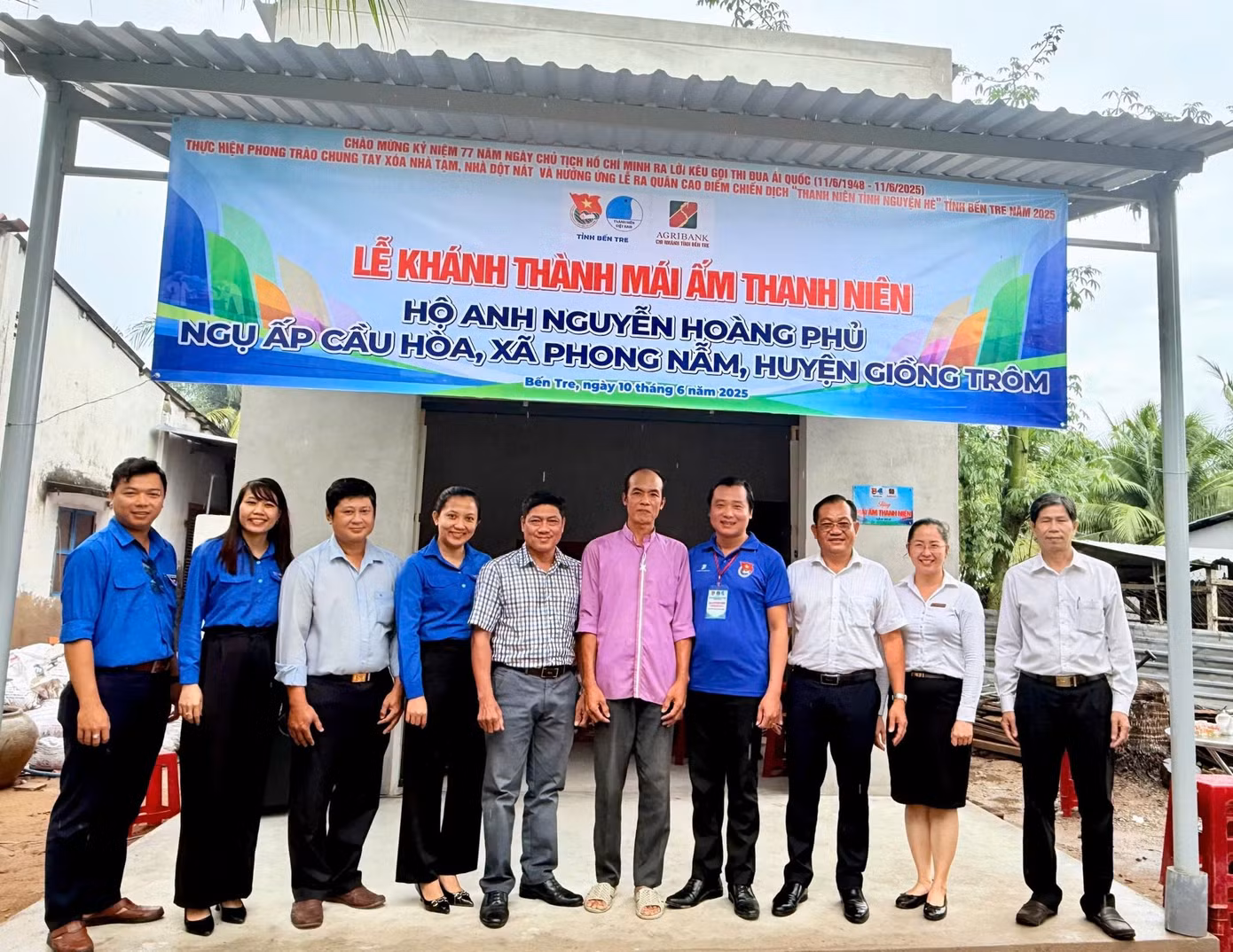 Tỉnh đoàn Bến Tre bàn giao Mái ấm thanh niên giúp ĐVTN khó khăn về nhà ở.