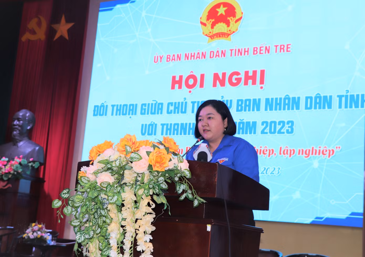 Chị Lâm Như Quỳnh, Bí thư Tỉnh Đoàn Bến Tre phát biểu. Ảnh: TĐ BT Chị Lâm Như Quỳnh, Bí thư Tỉnh Đoàn Bến Tre phát biểu. Ảnh: TĐ BT