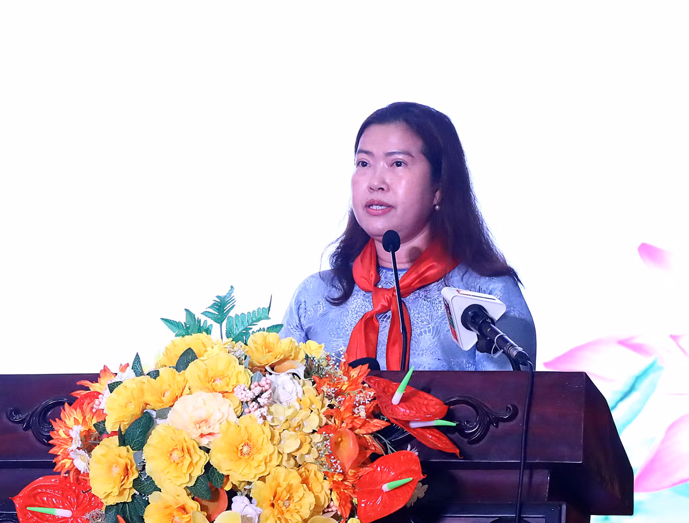 Bà Nguyễn Thị Ngọc Điệp - Phó Chủ tịch UBND TP. Cần Thơ phát biểu tại đại hội.