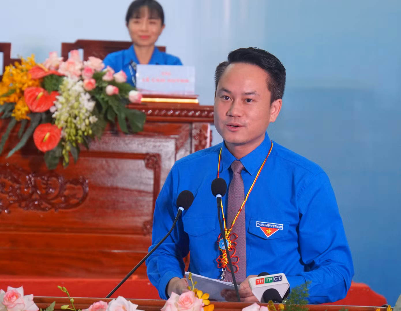 Anh Nguyễn Kim Quy - Phó Chủ tịch thường trực Trung ương Hội LHTN Việt Nam phát biểu. Ảnh: Hòa Hội