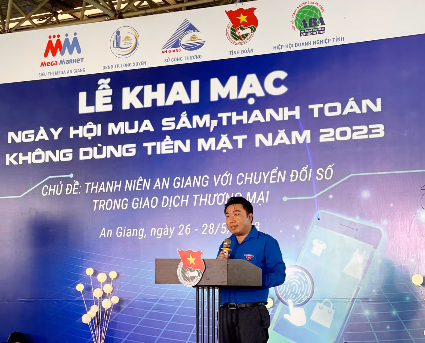 Anh Đỗ Minh Sang, Phó Bí thư Tỉnh Đoàn An Giang phát biểu