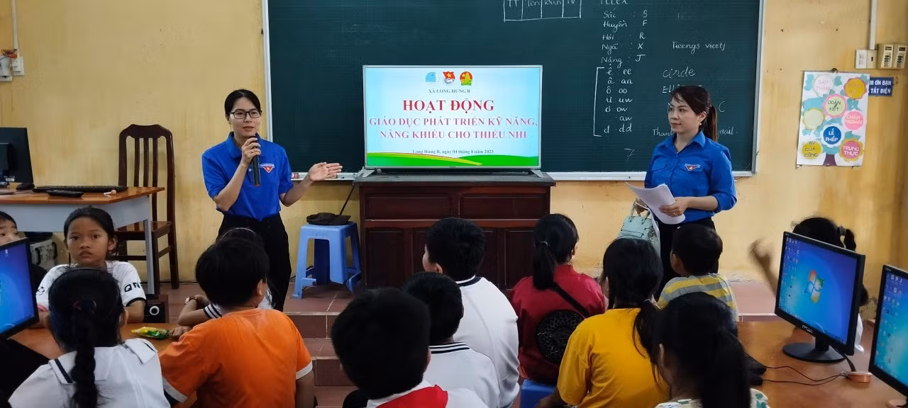 Xã đoàn Long Hưng B (Lấp Vò) tổ chức hoạt động giáo dục phát triển kỹ năng, năng khiếu cho thiếu nhi.