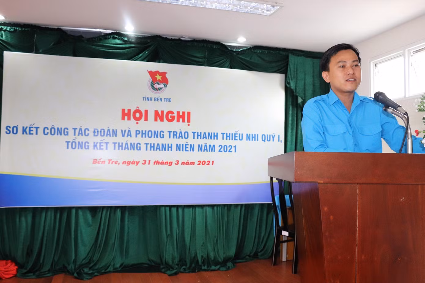 Anh Hà Quốc Cường, Bí thư Tỉnh đoàn Bến Tre phát biểu Anh Hà Quốc Cường, Bí thư Tỉnh đoàn Bến Tre phát biểu