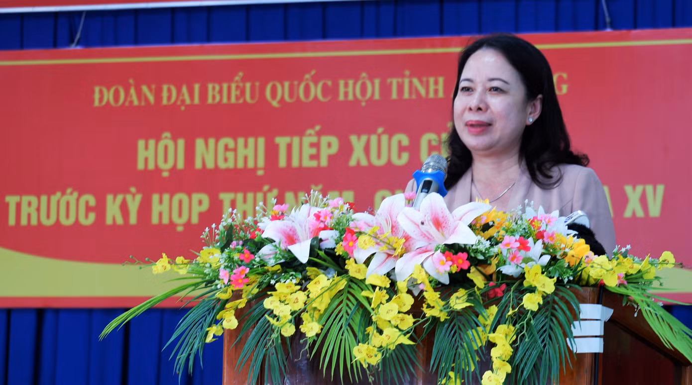 Phó Chủ tịch nước Võ Thị Ánh Xuân phát biểu tại hội nghị. (Ảnh: An Bình)