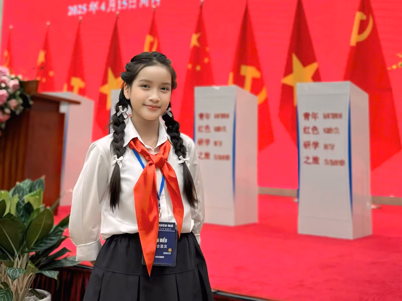 Thiên Kim năng động, tích cực tham gia các hoạt động Đội.