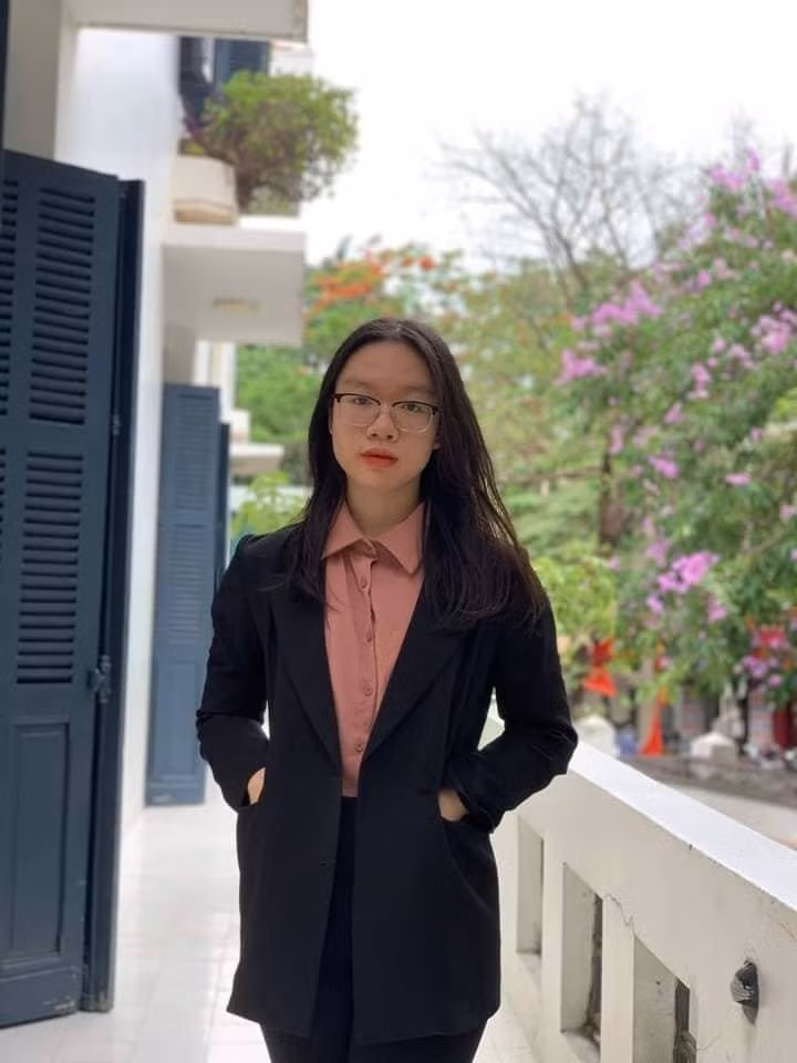 Mai Trang cho biết cô vinh dự được thực tập tại Vụ Báo chí và Truyền thông, Bộ Ngoại giao Việt Nam.
