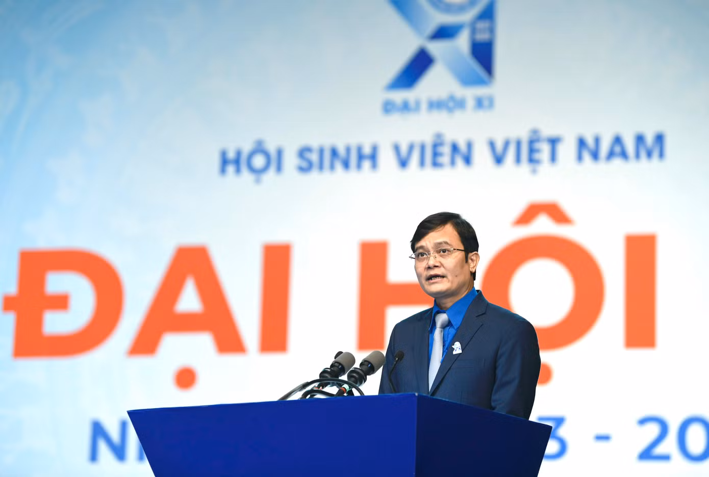 Anh Bùi Quang Huy phát biểu tại phiên khai mạc Đại hội. Ảnh: Như Ý