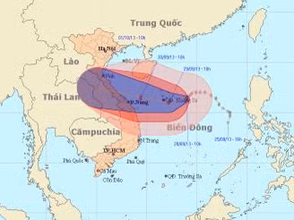Bão số 10 đang di chuyển chậm