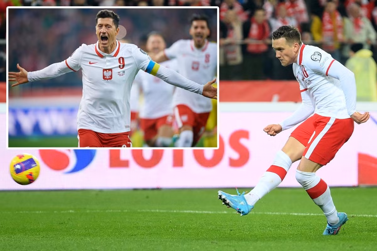 Lewandowski (ảnh nhỏ) và Zilenski là 2 tác giả mang đến thắng lợi cho Ba Lan